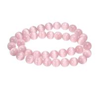 sourcing map 38pcs Light Pink Cat's Eye Stone Beads 10mm Round Smooth Gemstone Crystal Loose Bead for Jewelry Making Bracelets Necklace Earrings DIY