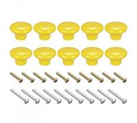 sourcing map 38x28mm Ceramic Drawer Knobs, 10pcs Mushroom Shape Door Pull Handles Yellow