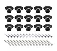 sourcing map 38x28mm Ceramic Drawer Knobs, 15pcs Mushroom Shape Door Pull Handles Black