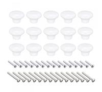 sourcing map 38x28mm Ceramic Drawer Knobs, 15pcs Mushroom Shape Door Pull Handles White