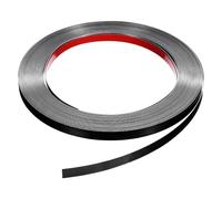 sourcing map 39.4ft x 0.39" Wall Trim Peel and Stick Molding Trim Frame, Self Adhesive Stainless Steel Mirror Finish Metal Strip Trim for Wall Ceiling Floor Cabinet Tile Edge, Black