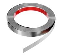 sourcing map 39.4ft x 0.79" Wall Trim Peel and Stick Molding Trim Frame, Self Adhesive Stainless Steel Brushed Finish Metal Strip Trim for Wall Ceiling Floor Cabinet Tile Edge, Silver