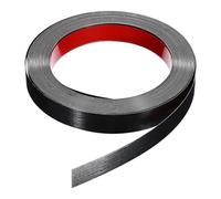 sourcing map 39.4ft x 0.98" Wall Trim Peel and Stick Molding Trim Frame, Self Adhesive Stainless Steel Brushed Finish Metal Strip Trim for Wall Ceiling Floor Cabinet Tile Edge, Black