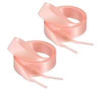 sourcing map 39" Satin Ribbon Shoelaces, 3/4" Wide Silk Flat Shoe Laces Shoestring Silky Sneakers Shoelaces for Girls Women Shoe Decoration, Pink