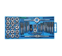 sourcing map 39pcs Metric Tap and Die Set M3-M12 Rethreading Tapping Tool Kit Screw Thread Taps Dies Wrench Handle Stock Holder with Storage Case for Male & Female Threading