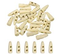 sourcing map 3cm/1.18 Inch Wooden Toggle Button, 24 pcs 2 Hole Wood Olive Sewing Buttons for DIY Craft Coat Sweater Clothing Jacket Blazer Bag, Beige