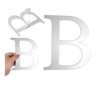 sourcing map 3D Alphabet Mirror Wall Stickers, 20cm Acrylic Alphabet Wall Decal Self-Adhesive House Letter Number Home Decor Art Letter Sign for Living Room, Bedroom Decor (Silver, Letter B)