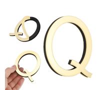 sourcing map 3D Alphabet Mirror Wall Stickers, 4" Acrylic Alphabet Wall Decal Self-Adhesive House Letter Number Home Decor Art Letter Sign for Living Room, Bedroom Decor(Letter Q)