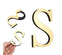sourcing map 3D Alphabet Mirror Wall Stickers, 4" Acrylic Alphabet Wall Decal Self-Adhesive House Letter Number Home Decor Art Letter Sign for Living Room, Bedroom Decor(Letter S)