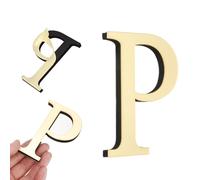 sourcing map 3D Alphabet Mirror Wall Stickers, 4" Acrylic Alphabet Wall Decal Self-Adhesive House Letter Number Home Decor Art Letter Sign for Living Room, Bedroom Decor(Letter P)