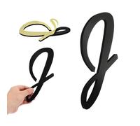 sourcing map 3D Alphabet Mirror Wall Stickers, 9" Acrylic Alphabet Wall Decal Self-Adhesive House Letter Number Home Decor Art Letter Sign for Living Room, Bedroom Decor (Black, Letter J)