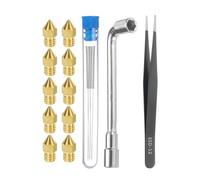 sourcing map 3D Nozzles Kit, 10pcs 3D Printer Brass Nozzles 0.3mm, 5pcs Nozzle Cleaning Needles, with a Socket Wrench and a Tweezer, for 3mm Ender3 Series