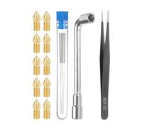 sourcing map 3D Nozzles Kit, 10pcs 3D Printer Brass Nozzles 0.4mm, 5pcs Nozzle Cleaning Needles, with a Socket Wrench and a Tweezer, for 1.75mm Ender3 Series