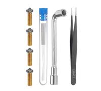 sourcing map 3D Nozzles Kit, 4pcs 3D Printer Brass Nozzles 0.4mm, 5pcs Silver Nozzle Cleaning Needles, with a Socket Wrench and a Tweezer, for 1.75mm Ender3 Series
