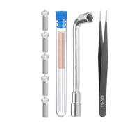 sourcing map 3D Nozzles Kit, 5pcs 3D Printer Stainless Steel Nozzles 0.6mm, 5pcs Nozzle Cleaning Needles, with a Socket Wrench and a Tweezer, for 1.75mm Ender3 Series