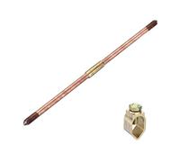sourcing map 3ft Copper Grounding Rod - 3/5" Diameter with Ground Rod Clamp Great for Electric Fences, Antennas, Satellite Dishes, TV Aerial, Swimming Pool Ground Rods, Other Grounding Needs