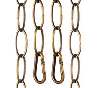 sourcing map 3ft Lighting Hanging Chain, 2.4mm/0.09" Looping Metal Pendant Chandelier Chain Extension with 2 Spring Snap Hook for Hanging Plant Pendant Chandelier Light Fixture, Gold Bronze