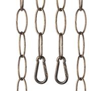 sourcing map 3ft Lighting Hanging Chain, 2.4mm/0.09" Looping Metal Pendant Chandelier Chain Extension with 2 Spring Snap Hook for Hanging Plant Pendant Chandelier Light Fixture, Golden