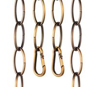 sourcing map 3ft Lighting Hanging Chain, 2.8mm/0.11" Looping Metal Pendant Chandelier Chain Extension with 2 Spring Snap Hook for Hanging Plant Pendant Chandelier Light Fixture, Gold Bronze