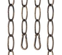 sourcing map 3ft Lighting Hanging Chain, 2.8mm/0.11" Looping Metal Pendant Chandelier Chain Extension with 2 Spring Snap Hook for Hanging Plant Pendant Chandelier Light Fixture, Golden