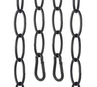 sourcing map 3ft Lighting Hanging Chain, 3.2mm/0.13" Looping Metal Pendant Chandelier Chain Extension with 2 Spring Snap Hook for Hanging Plant Pendant Chandelier Light Fixture, Black