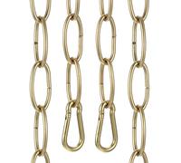 sourcing map 3ft Lighting Hanging Chain, 3.2mm/0.13" Looping Metal Pendant Chandelier Chain Extension with 2 Spring Snap Hook for Hanging Plant Pendant Chandelier Light Fixture, White