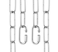 sourcing map 3ft Lighting Hanging Chain, 3mm/0.12" Looping Metal Pendant Chandelier Chain Extension with 2 Quick Link Lock for Hanging Plant Pendant Chandelier Light Fixture, Light Silver