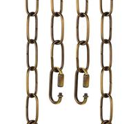 sourcing map 3ft Lighting Hanging Chain, 3mm/0.12" Looping Metal Pendant Chandelier Chain Extension with 2 Quick Link Lock for Hanging Plant Pendant Chandelier Light Fixture, Gold Bronze