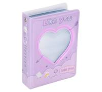 sourcing map 3inch Mini Photo Album,Kpop Love Heart Hollow Photocard Binder Album Mini Photo Card Book Holder with 40 Photos for Collecting Pictures, Blue