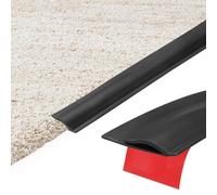 sourcing map 3M Carpet to Tile Transition Strip, Self-Adhesive Carpet Edge Strip, TPE Gap Cover, Laminate Edge Trim for Uneven Surfaces, Black