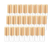 sourcing map 3ml Glass Mini Perfume Bottles, 25Pcs Fine Mist Bottles Refillable Empty Mini Spray Bottles with Aluminized Nozzle for Perfume, Travel Liquid, Essential Oil (Clear/Gold)