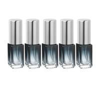sourcing map 3ml Glass Mini Perfume Bottles, 5Pcs Fine Mist Bottle Refillable Empty Mini Spray Bottles with Aluminized Nozzle for Perfume, Essential Oil(Square, Gradient Blue/Silver)