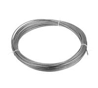 sourcing map 3mm 304 Stainless Steel Cable Wire Rope 7x7 Strands Core 15M | 1/8" 50ft Aircraft Wire for Construction Outdoors Marine Rigging Decking Railings