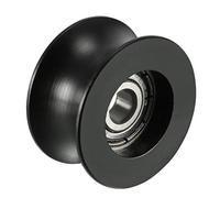 sourcing map 3mm Deep Metal U Groove Guide Bearing Pulley Rail Ball Wheel 5x25x13mm