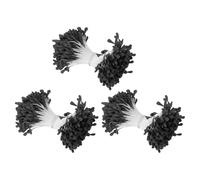 sourcing map 3mm Double Head Flower Stamen 1020 Pcs Artificial Floral Stamens Pistil for Christmas Wedding Flowers Making Scrapbook Decoration DIY Crafts, Black