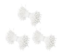 sourcing map 3mm Double Head Flower Stamen 1170 Pcs Matte Artificial Floral Stamens Pistil for Christmas Wedding Flowers Making Scrapbook Decoration DIY Crafts, White