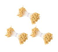 sourcing map 3mm Double Head Flower Stamen 1170 Pcs Matte Artificial Floral Stamens Pistil for Christmas Wedding Flowers Making Scrapbook Decoration DIY Crafts, Medium Yellow