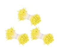 sourcing map 3mm Double Head Flower Stamen 1170 Pcs Matte Artificial Floral Stamens Pistil for Christmas Wedding Flowers Making Scrapbook Decoration DIY Crafts, Yellow