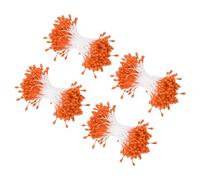 sourcing map 3mm Double Head Flower Stamen 960 Pcs Bright Artificial Floral Stamens Pistil for Christmas Wedding Flowers Making Scrapbook Decoration DIY Crafts, Orange