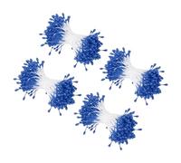 sourcing map 3mm Double Head Flower Stamen 960 Pcs Bright Artificial Floral Stamens Pistil for Christmas Wedding Flowers Making Scrapbook Decoration DIY Crafts, Dark Blue