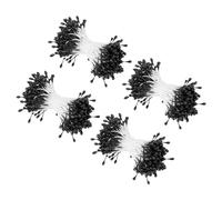 sourcing map 3mm Double Head Flower Stamen 960 Pcs Bright Artificial Floral Stamens Pistil for Christmas Wedding Flowers Making Scrapbook Decoration DIY Crafts, Black