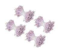 sourcing map 3mm Double Head Flower Stamen 960 Pcs Bright Artificial Floral Stamens Pistil for Christmas Wedding Flowers Making Scrapbook Decoration DIY Crafts, Light Purple