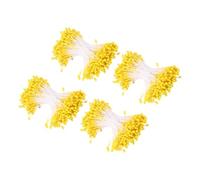 sourcing map 3mm Double Head Flower Stamen 960 Pcs Bright Artificial Floral Stamens Pistil for Christmas Wedding Flowers Making Scrapbook Decoration DIY Crafts, Yellow