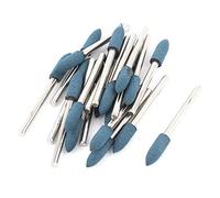 sourcing map 3mm Shank 5mm Cone Head Blue Rubber Polishing Mounted Point 22 Pcs