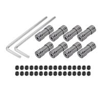 sourcing map 3mm to 3mm Bore Rigid Coupling 25mm Length 10mm Dia M3 Aluminum Alloy Shaft Coupler Connector for 3D Printers DIY Car Boat Light Silver, with 8pcs Coupling 32pcs Screws 2pcs Wrench