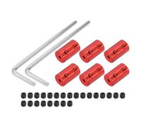 sourcing map 3mm to 4mm Bore Rigid Coupling 20mm Length 12mm Dia M4 Aluminum Alloy Shaft Coupler Connector for 3D Printers DIY Car Boat Red, with 6pcs Coupling, 24pcs Screws, 2pcs Wrench