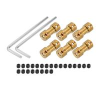 sourcing map 3mm to 4mm Bore Rigid Coupling 20mm Length 9mm Dia M3 Brass Shaft Coupler Connector for 3D Printers DIY Car Boat Copper Tone, with 6pcs Coupling, 24pcs Screws, 2pcs Wrench