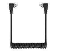 sourcing map 3mm to Male Flash PC Sync Cable, Plug to Male Flash Sync Cord with Coiled Cord and Screw Lock PC to PC, Suit for Camera/Photography Connector/Studio, Black