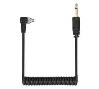 sourcing map 3mm to Male Flash PC Sync Cable, Plug to Male Flash Sync Cord with Coiled Cord and Screw Lock 2.5mm(2P) to PC, Suit for Camera/Photography Connector/Studio, Black