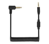 sourcing map 3mm to Male Flash PC Sync Cable, Plug to Male Flash Sync Cord with Coiled Cord and Screw Lock 2.5mm(3P) to 2.5mm(4P), Suit for Camera/Photography Connector/Studio, Black